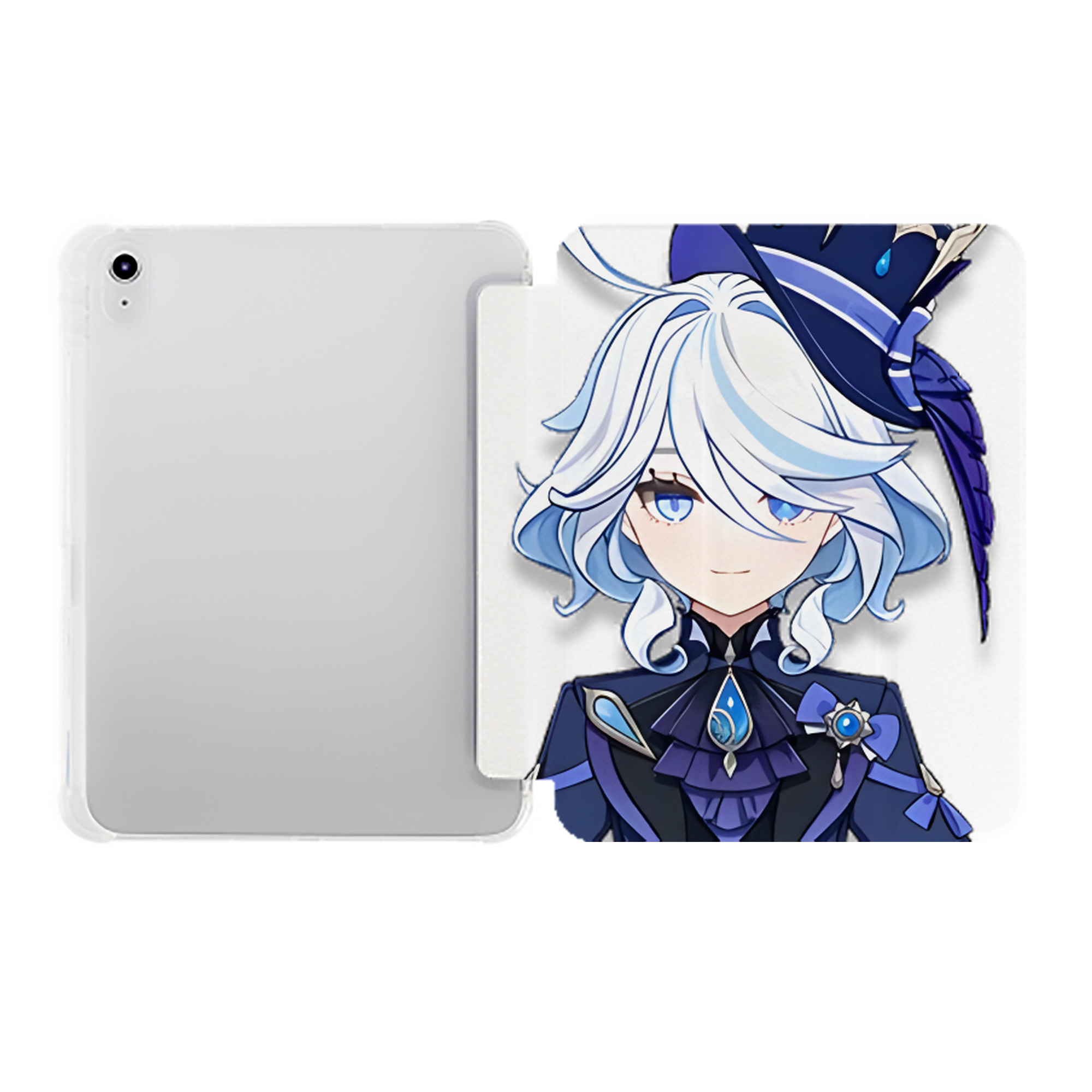 げんし神 フリーナ genshin Furina IPad ケース ペン収納付き 三つ折りスタンド PUレザー×シリコン 対応機種9.5/10.5/10.9インチ